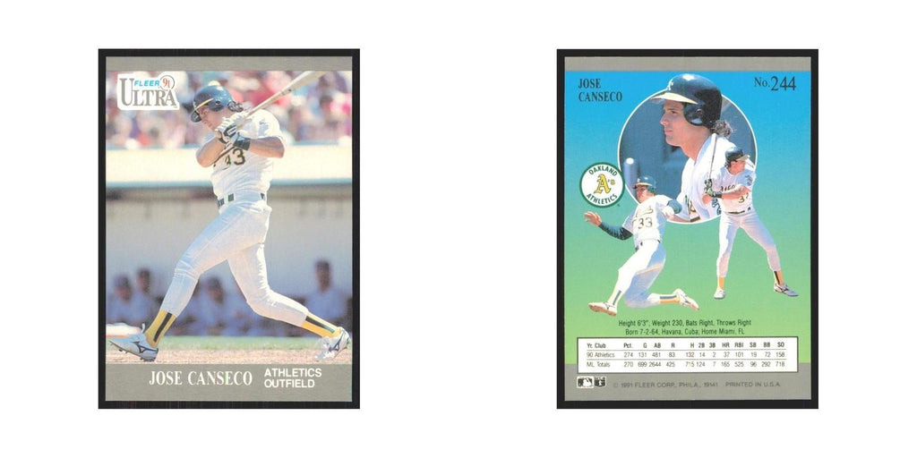 1991 Fleer Ultra Jose Canseco Athletics #244