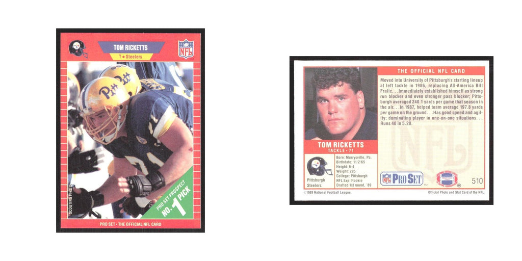 1989 Pro Set Tom Ricketts Steelers #510