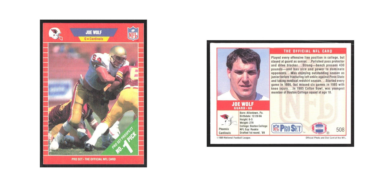 1989 Pro Set Joe Wolf Phoenix Cardinals #508
