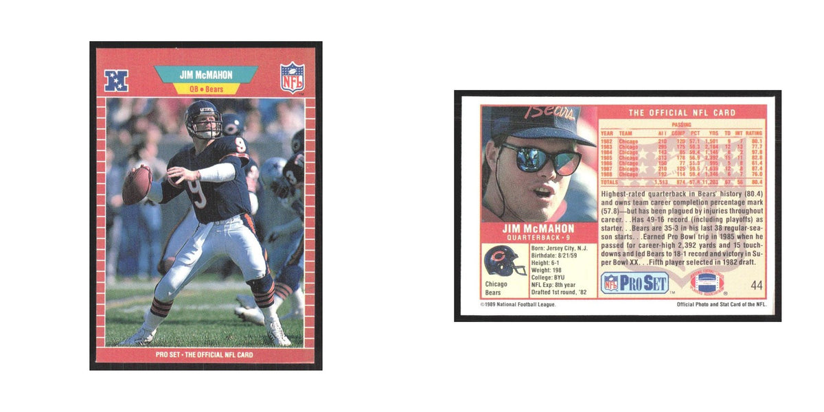 1989 Pro Set Jim McMahon Bears #44