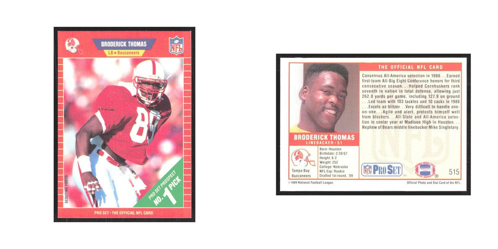 1989 Pro Set Broderick Thomas Buccaneers #515