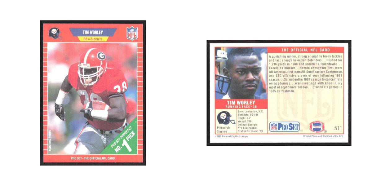 1989 Pro Set Tim Worley Steelers #511