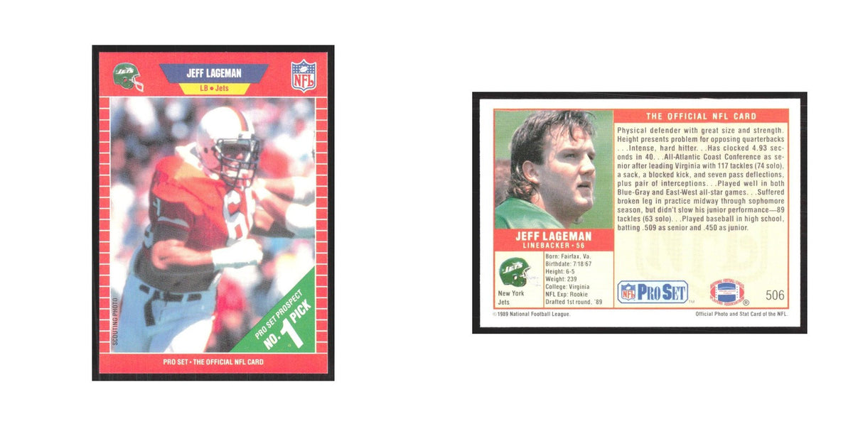 1989 Pro Set Jeff Lageman Jets #506