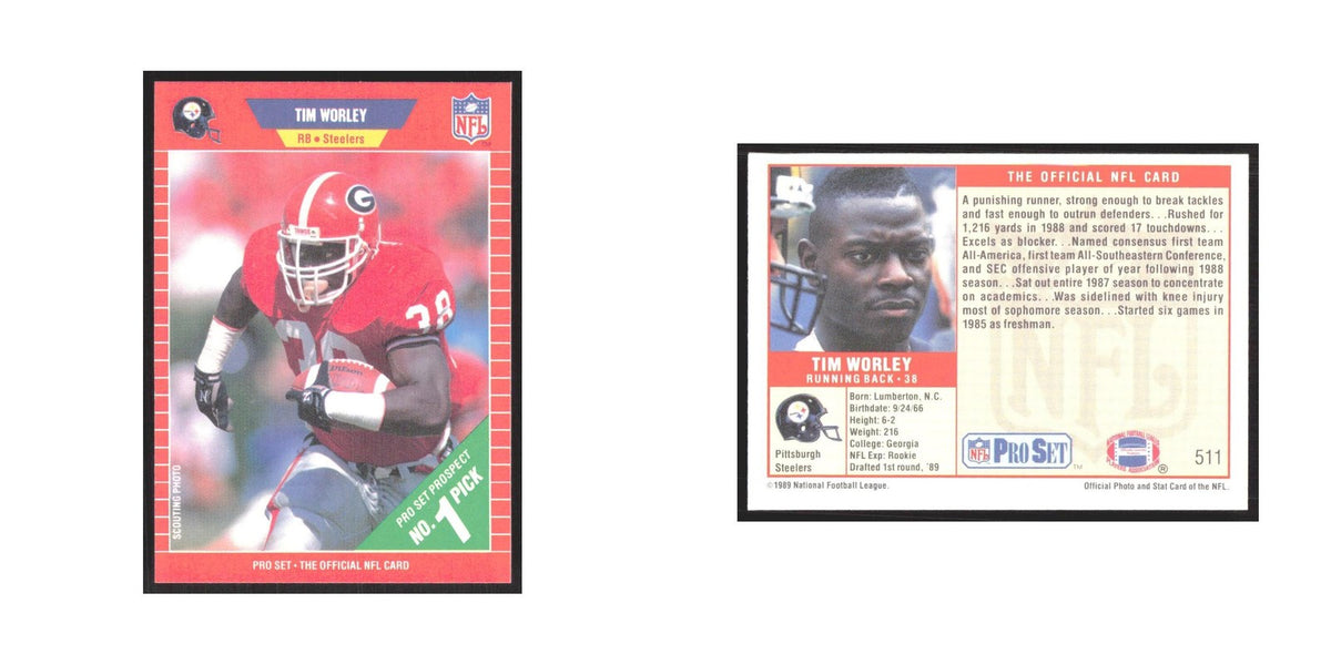 1989 Pro Set Tim Worley Steelers #511