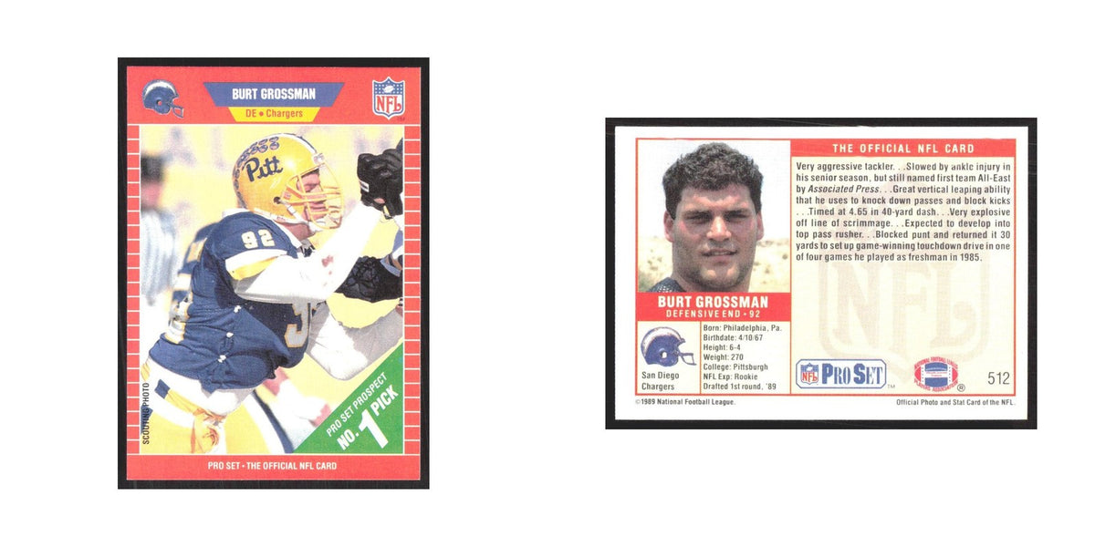 1989 Pro Set Burt Grossman San Diego Chargers #512