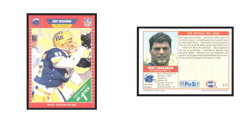 1989 Pro Set Burt Grossman San Diego Chargers #512
