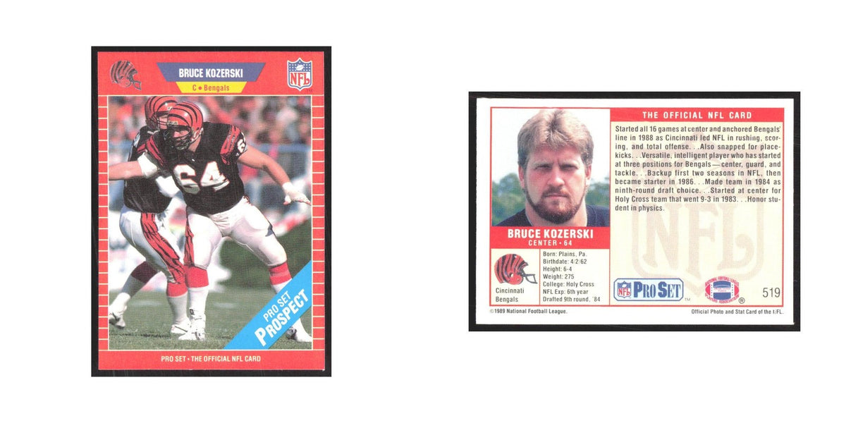 1989 Pro Set Bruce Kozerski Bengals #519