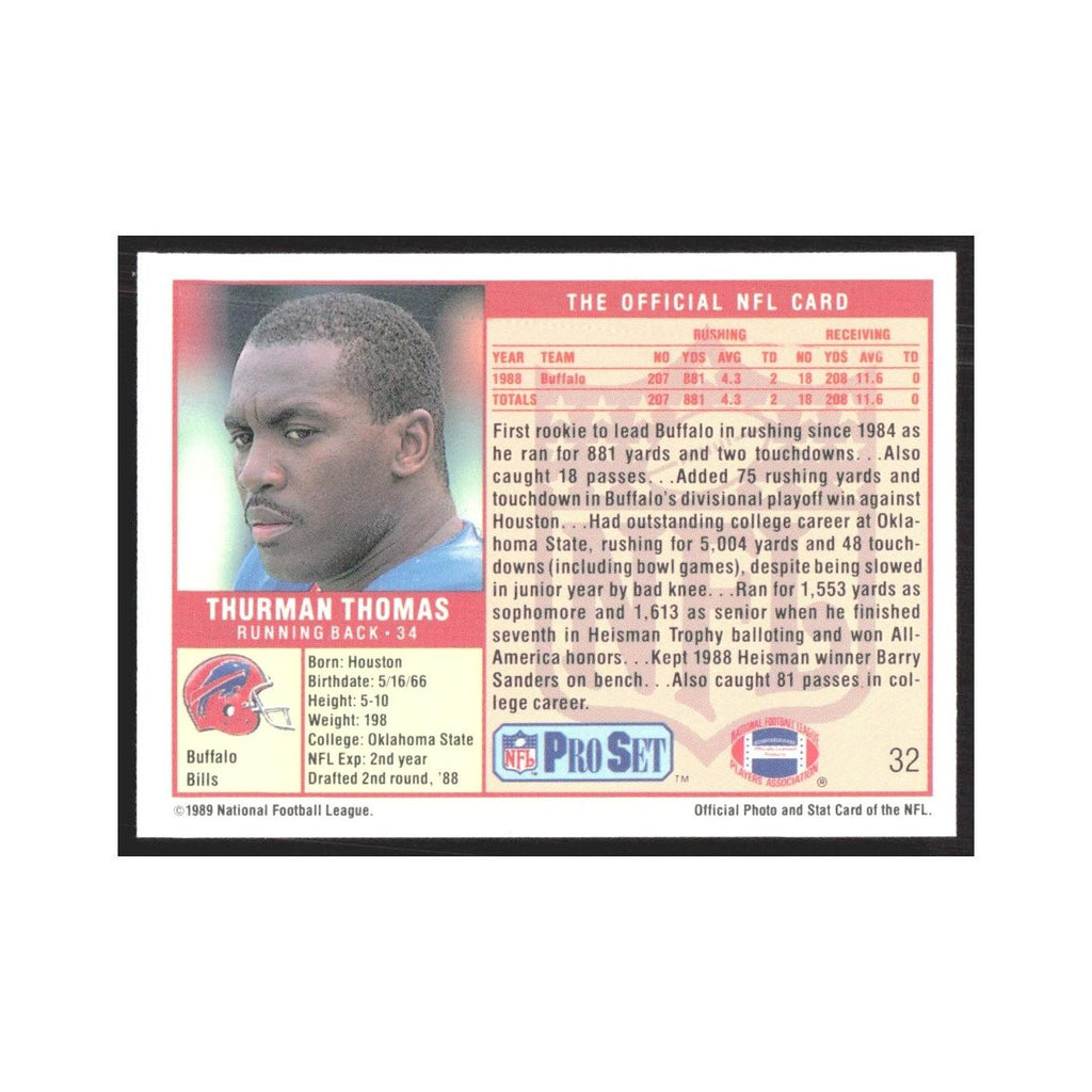 1989 Pro Set Thurman Thomas Bills #32