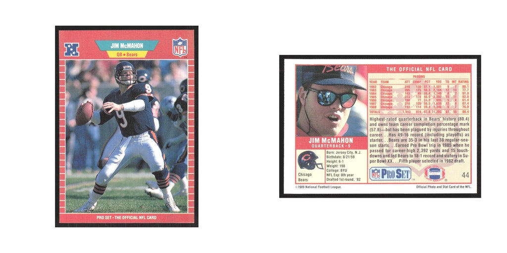 1989 Pro Set Jim McMahon Bears #44