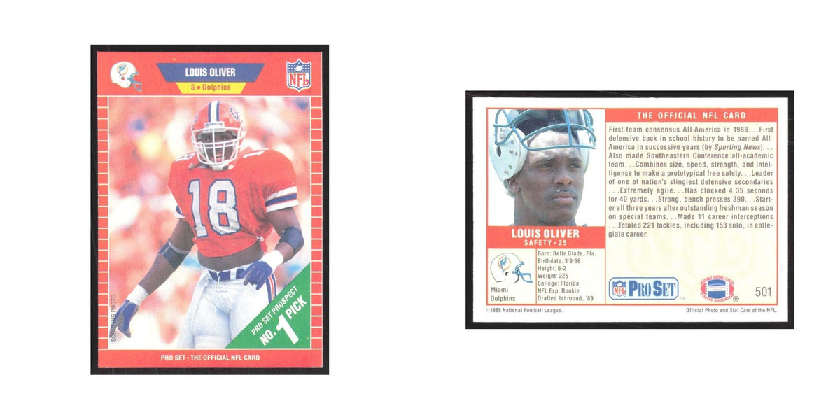 1989 Pro Set Louis Oliver Dolphins #501