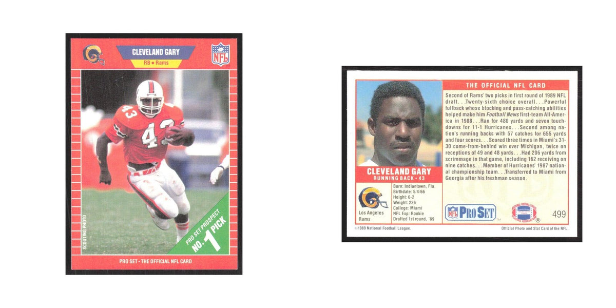 1989 Pro Set Cleveland Gary Rams #499
