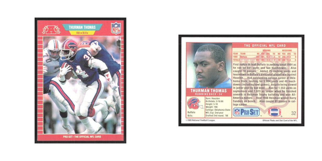 1989 Pro Set Thurman Thomas Bills #32