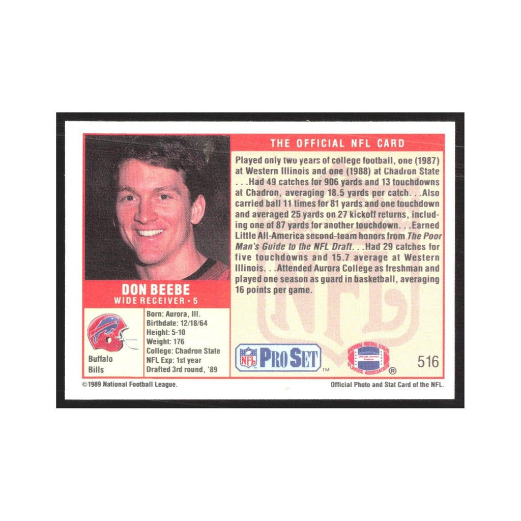 1989 Pro Set Don Beebe Bills #516
