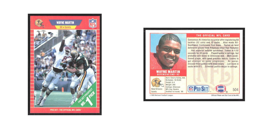 1989 Pro Set Wayne Martin Saints #504