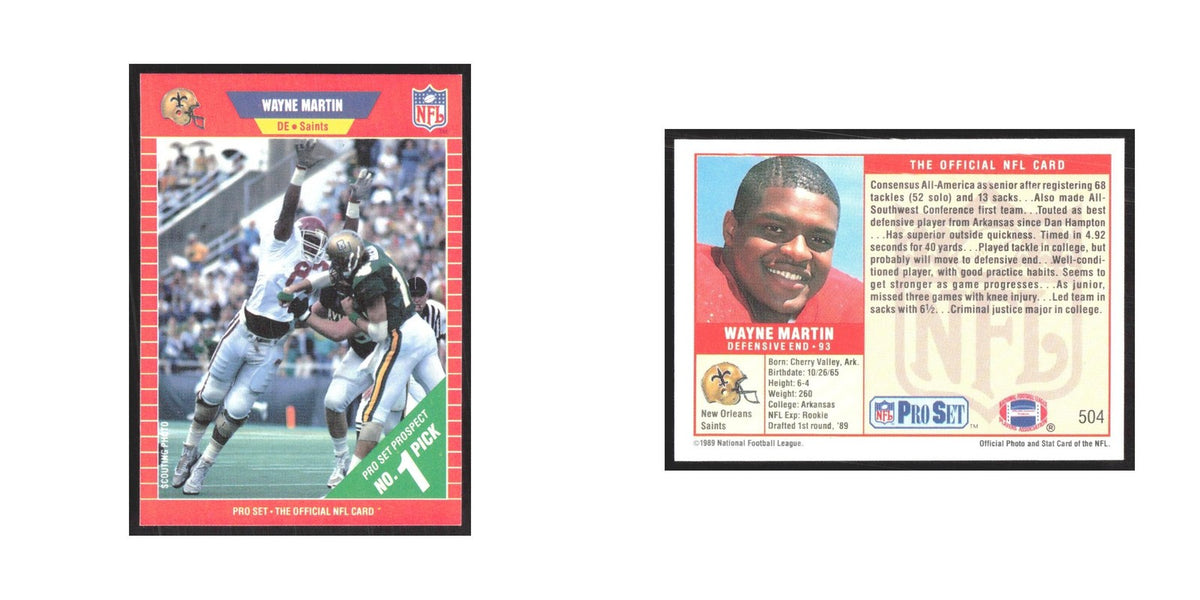 1989 Pro Set Wayne Martin Saints #504