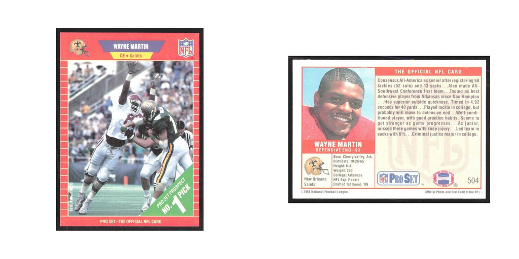 1989 Pro Set Wayne Martin Saints #504