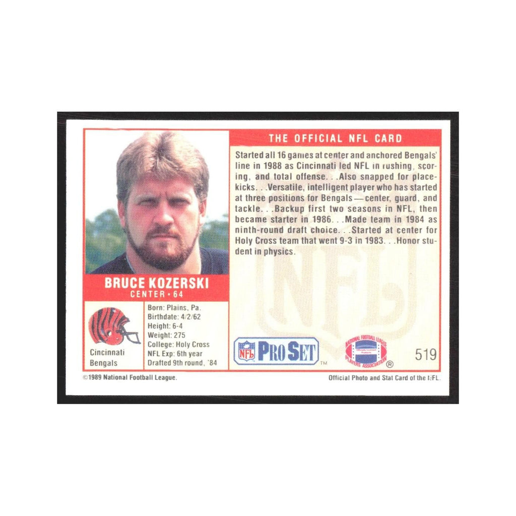 1989 Pro Set Bruce Kozerski Bengals #519