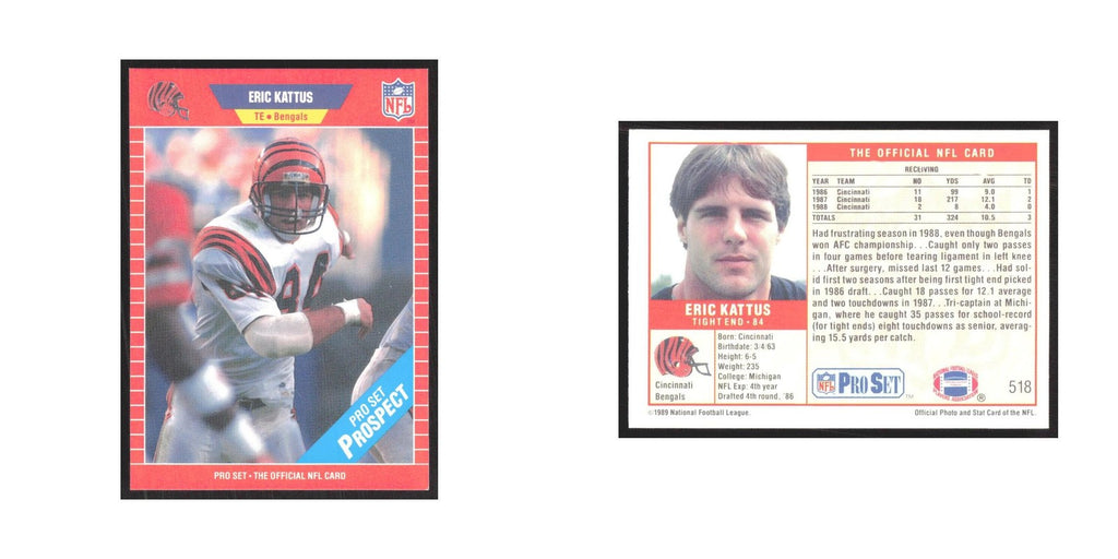 1989 Pro Set Eric Kattus Bengals #518