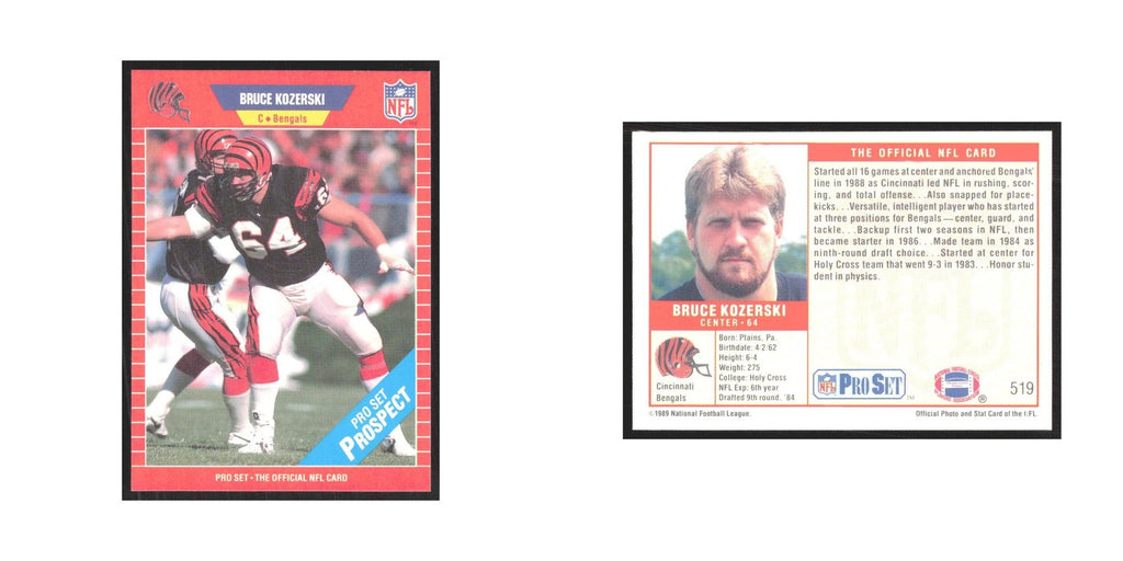 1989 Pro Set Bruce Kozerski Bengals #519