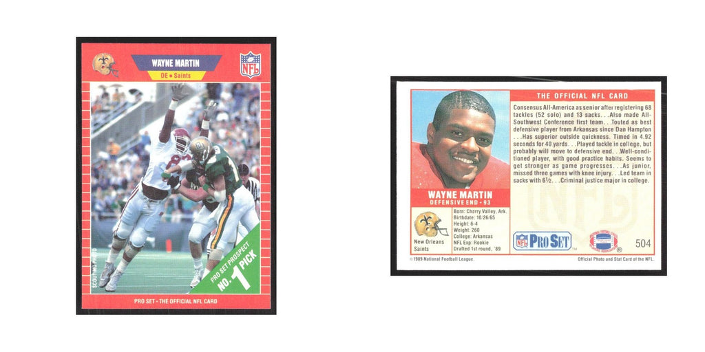 1989 Pro Set Wayne Martin Saints #504