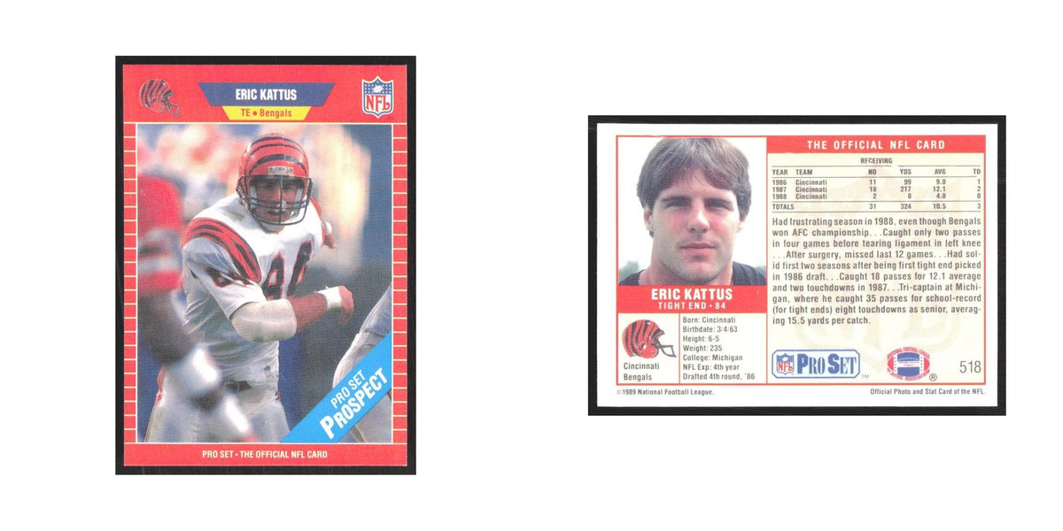 1989 Pro Set Eric Kattus Bengals #518