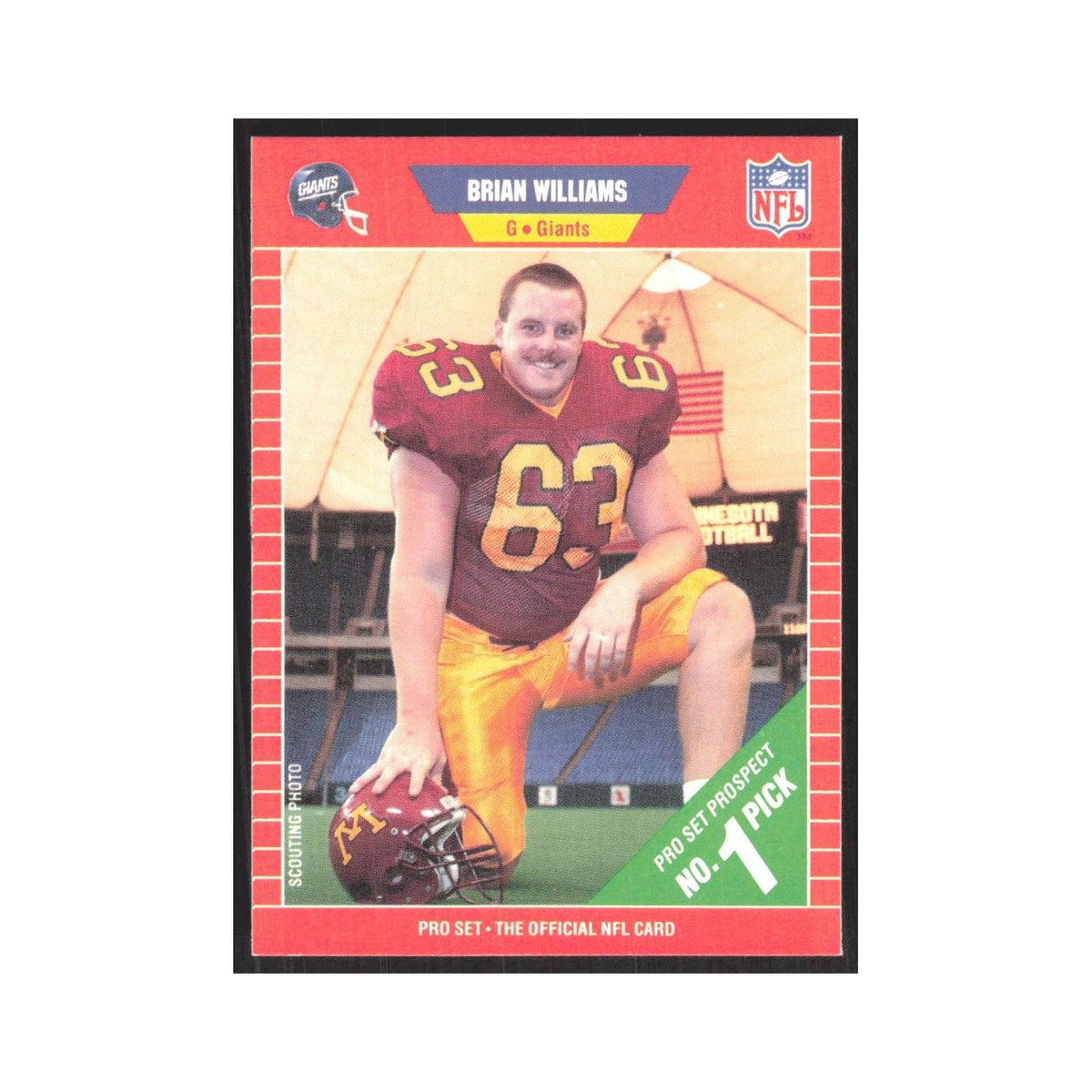 1989 Pro Set Brian Williams Giants #505
