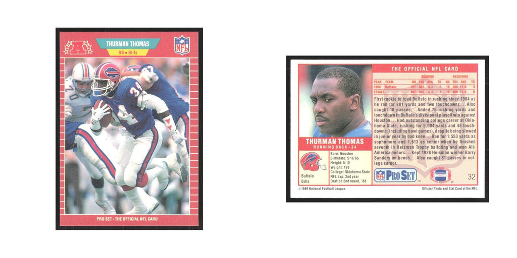1989 Pro Set Thurman Thomas Bills #32