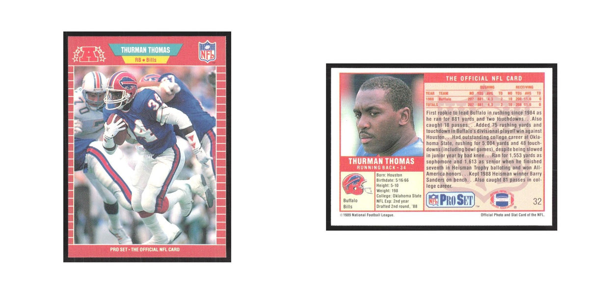 1989 Pro Set Thurman Thomas Bills #32