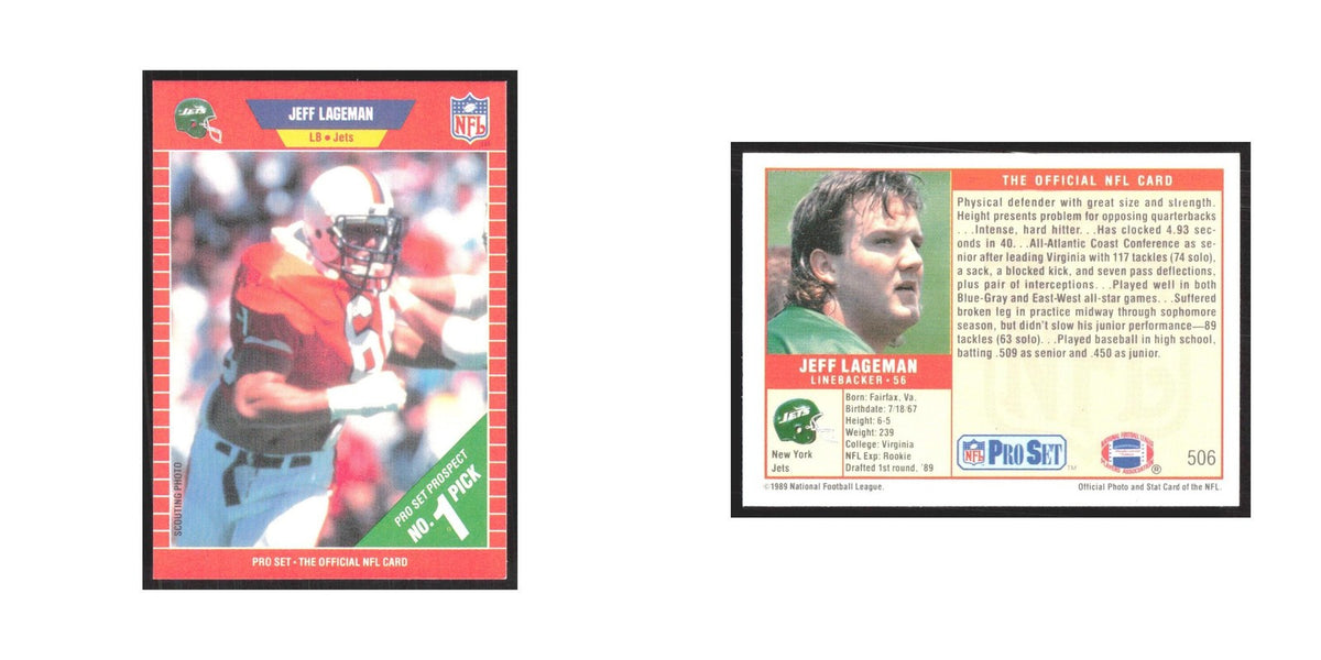 1989 Pro Set Jeff Lageman Jets #506
