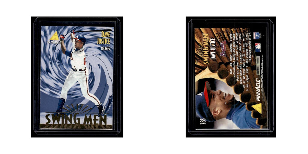 Dave Justice 1995 Pinnacle Swing Men #285 Atlanta Braves Baseball Card NM
