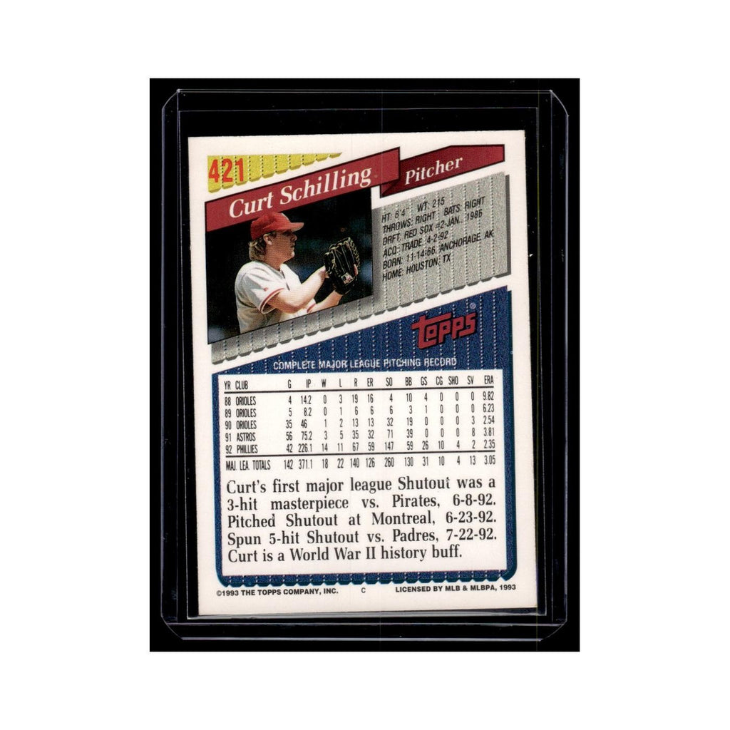 Curt Schilling 1993 Topps #421 Philadelphia Phillies Baseball Card NM