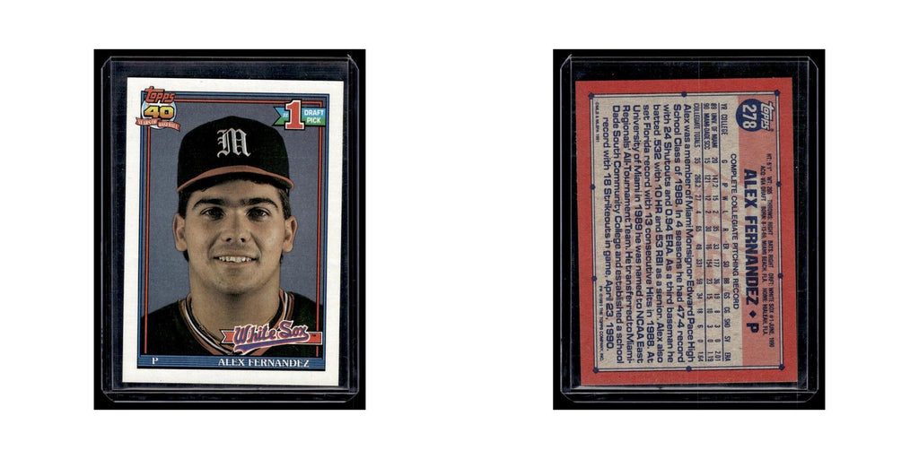 Alex Fernandez 1991 Topps #278 Chicago White Sox Baseball Card NM