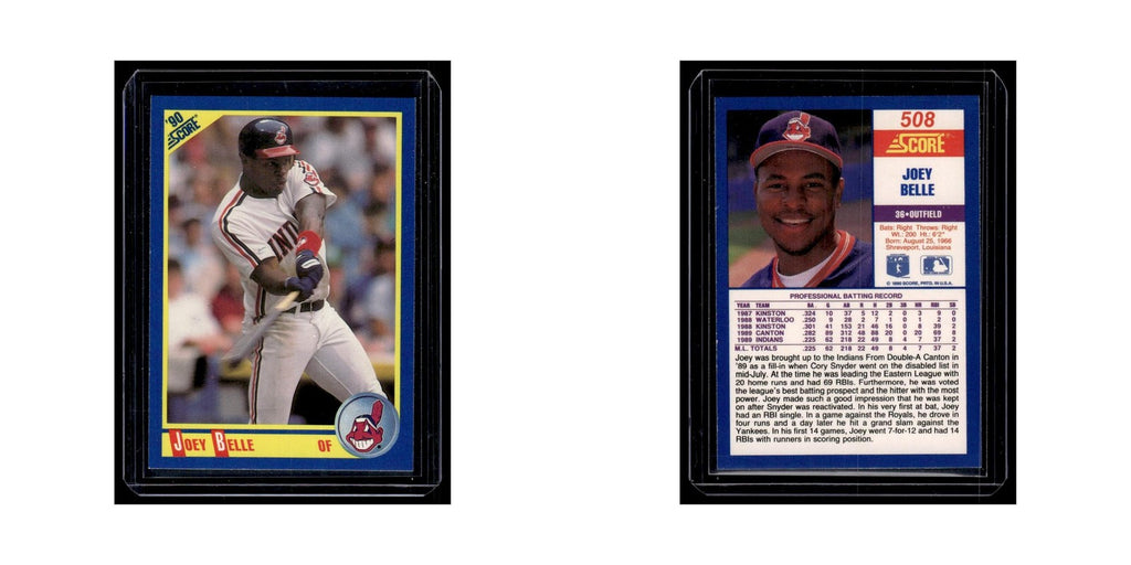 Joey Belle 1990 Score #508 Cleveland Indians Baseball Card NM