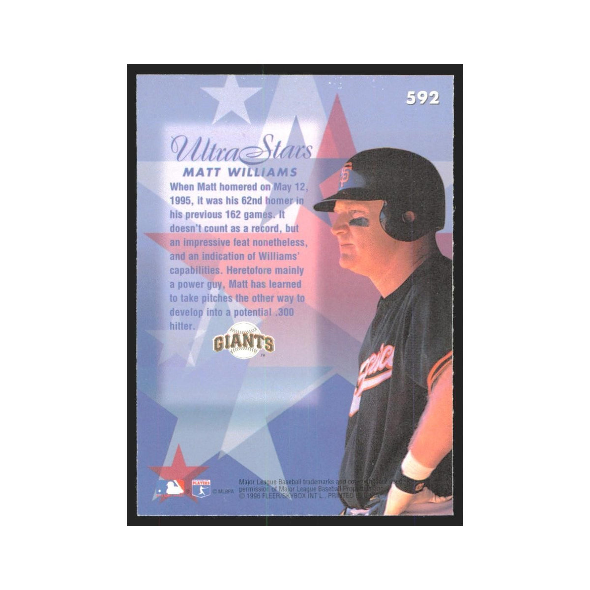 1996 Fleer Ultra Matt Williams Giants #592