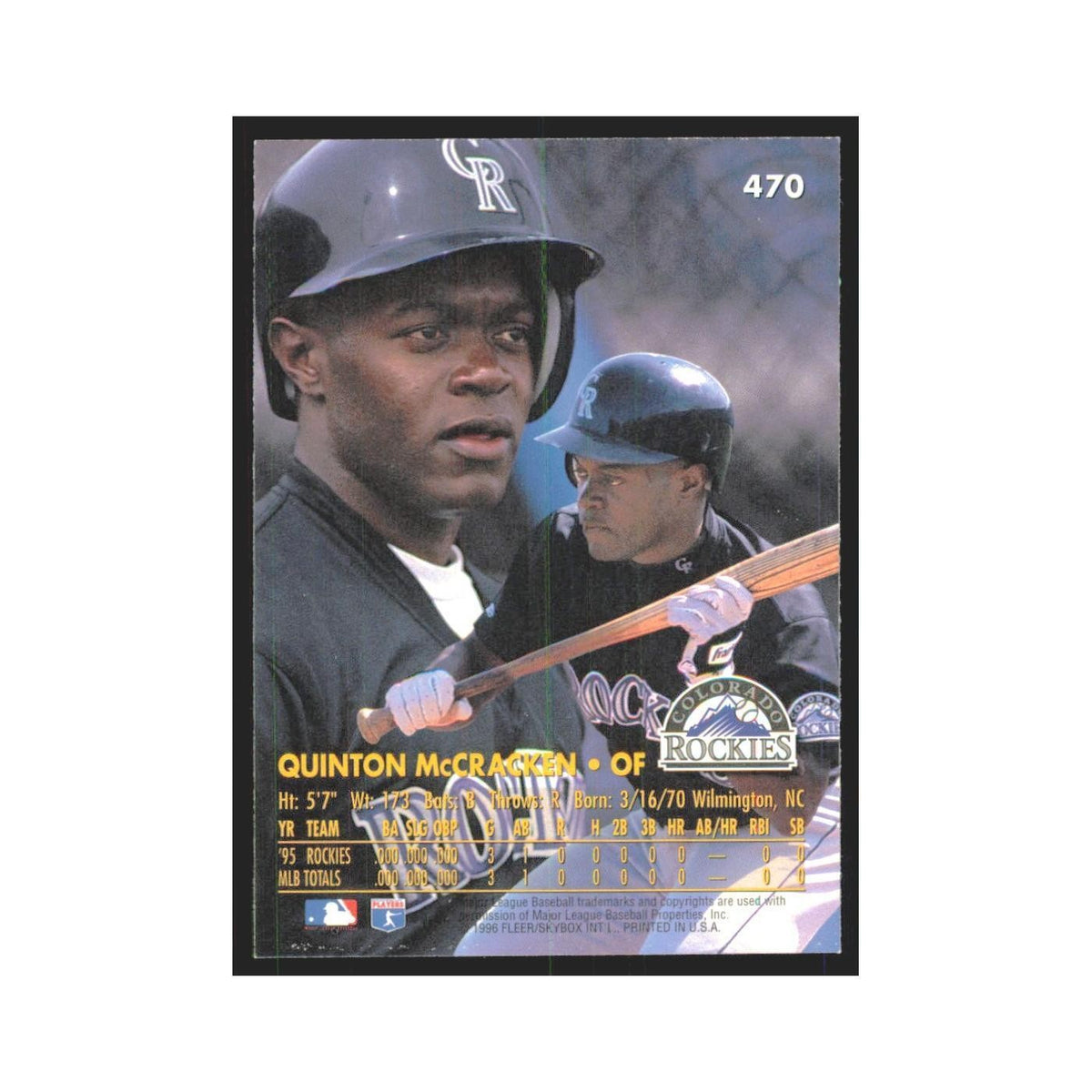 1996 Fleer Ultra Quinton McCracken Rockies #470