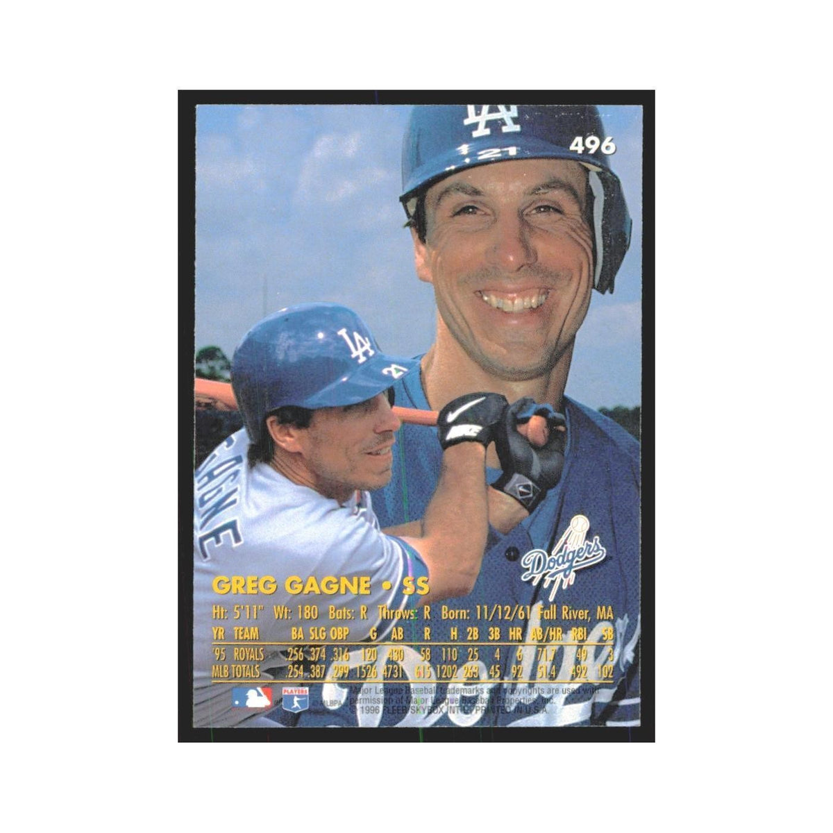 1996 Fleer Ultra Greg Gagne Dodgers #496