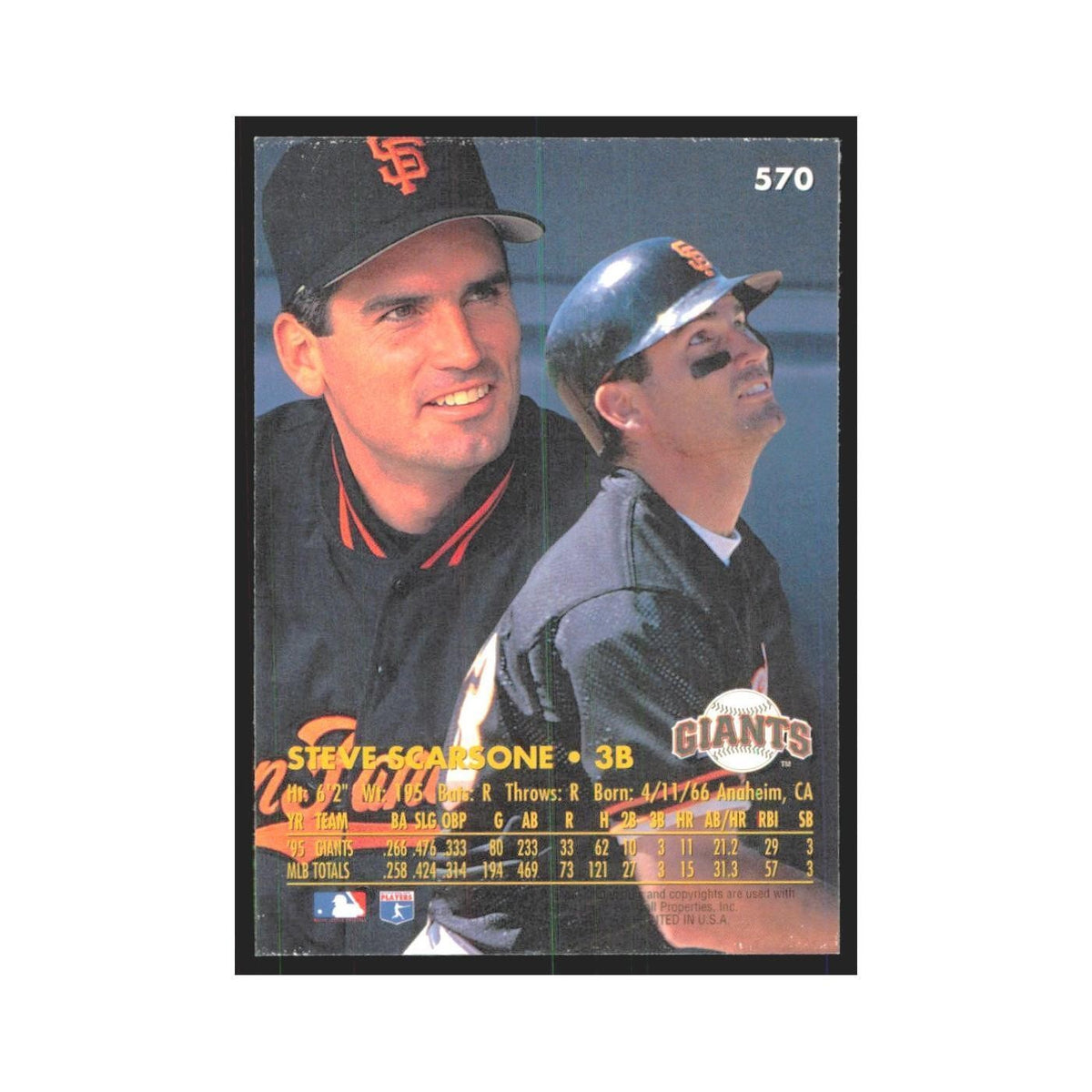 1996 Fleer Ultra Steve Scarsone Giants #570