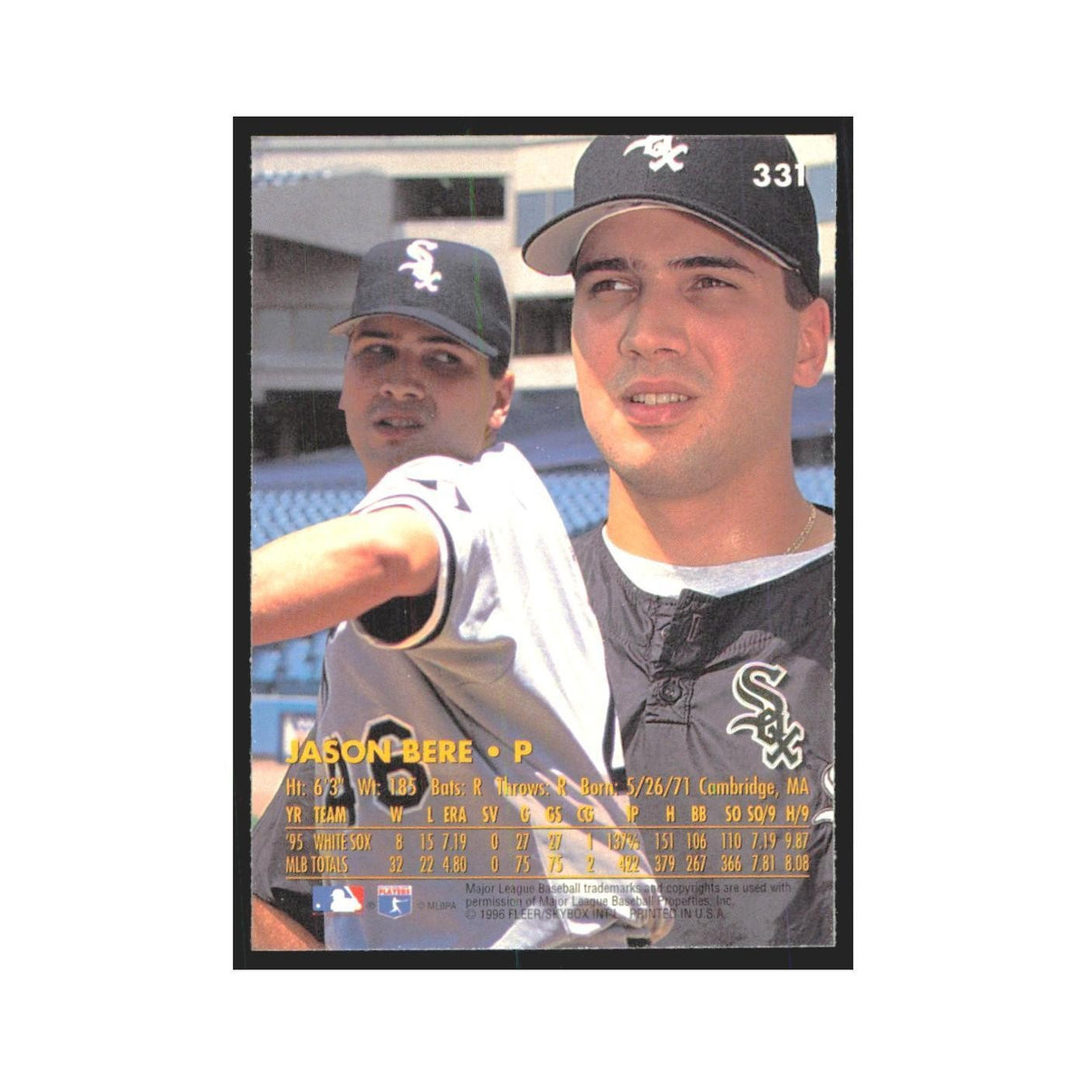 1996 Fleer Ultra Jason Bere White Sox #331