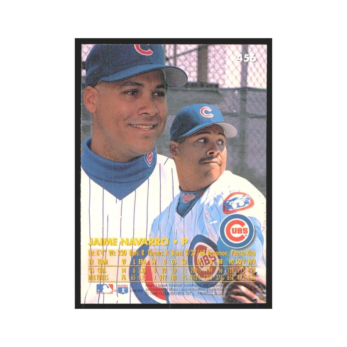 1996 Fleer Ultra Jaime Navarro Cubs #456