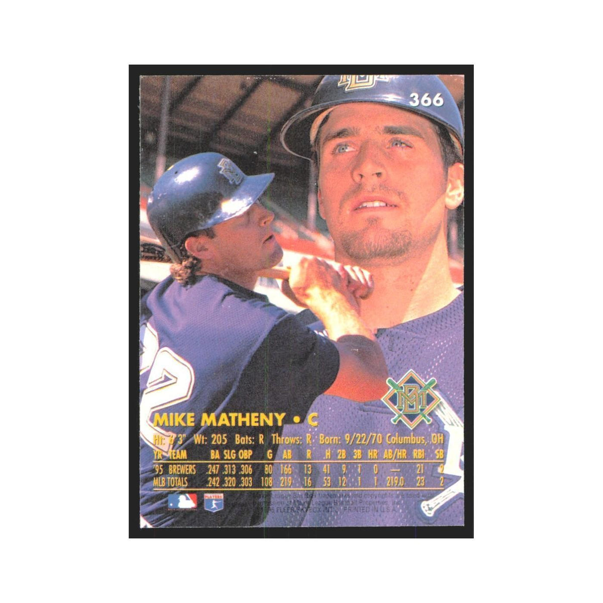 1996 Fleer Ultra Mike Matheny Brewers #366