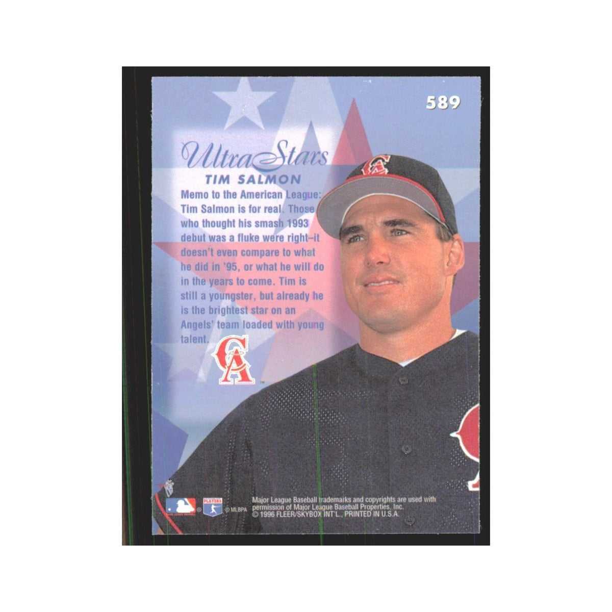 1996 Fleer Ultra Tim Salmon Angels #589