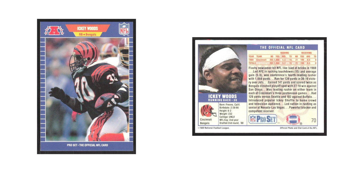 1989 Pro Set Ickey Woods Bengals #70
