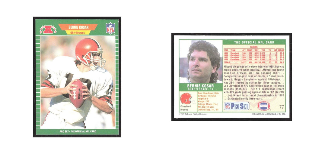 1989 Pro Set Bernie Kosar Browns #77