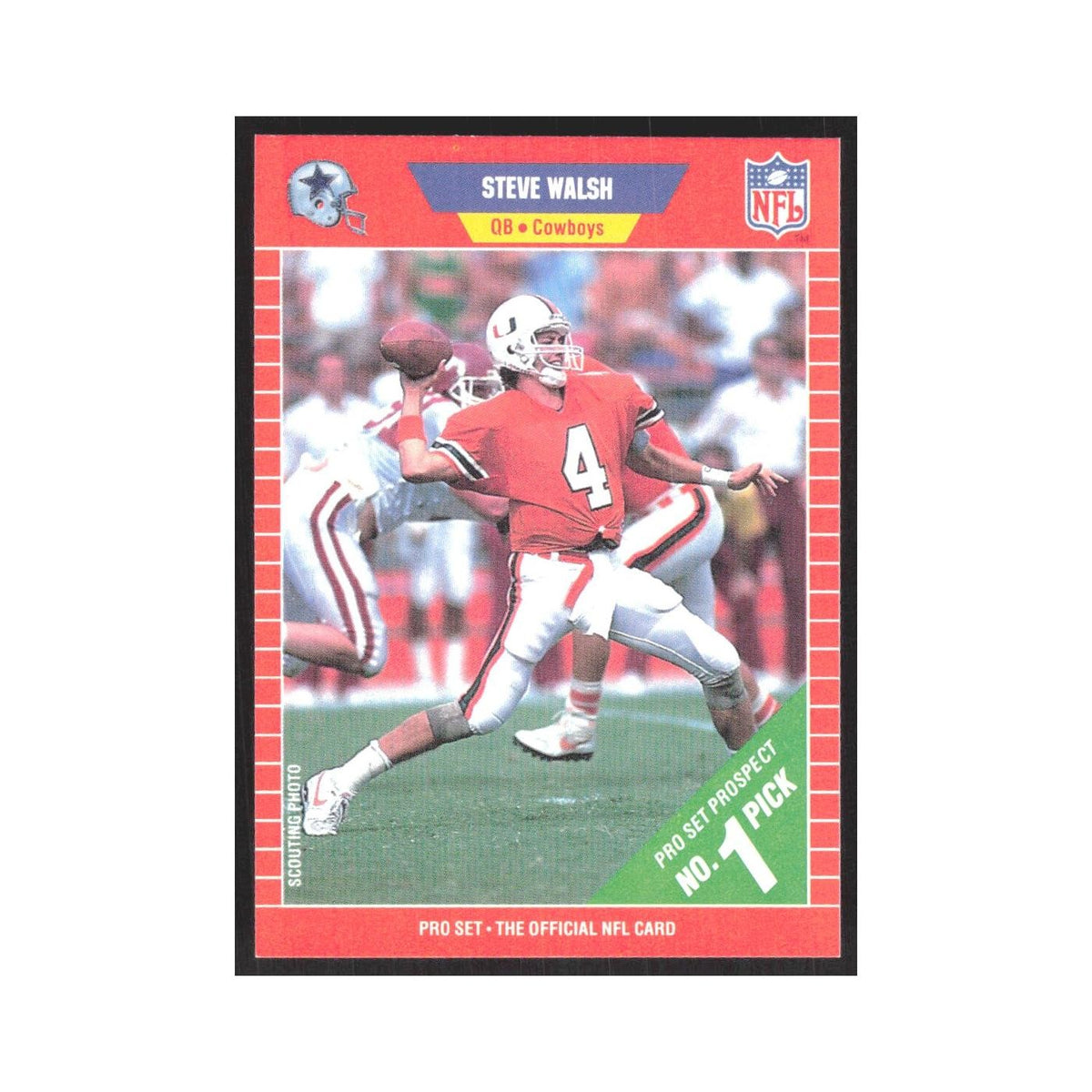 1989 Pro Set Steve Walsh Cowboys #491