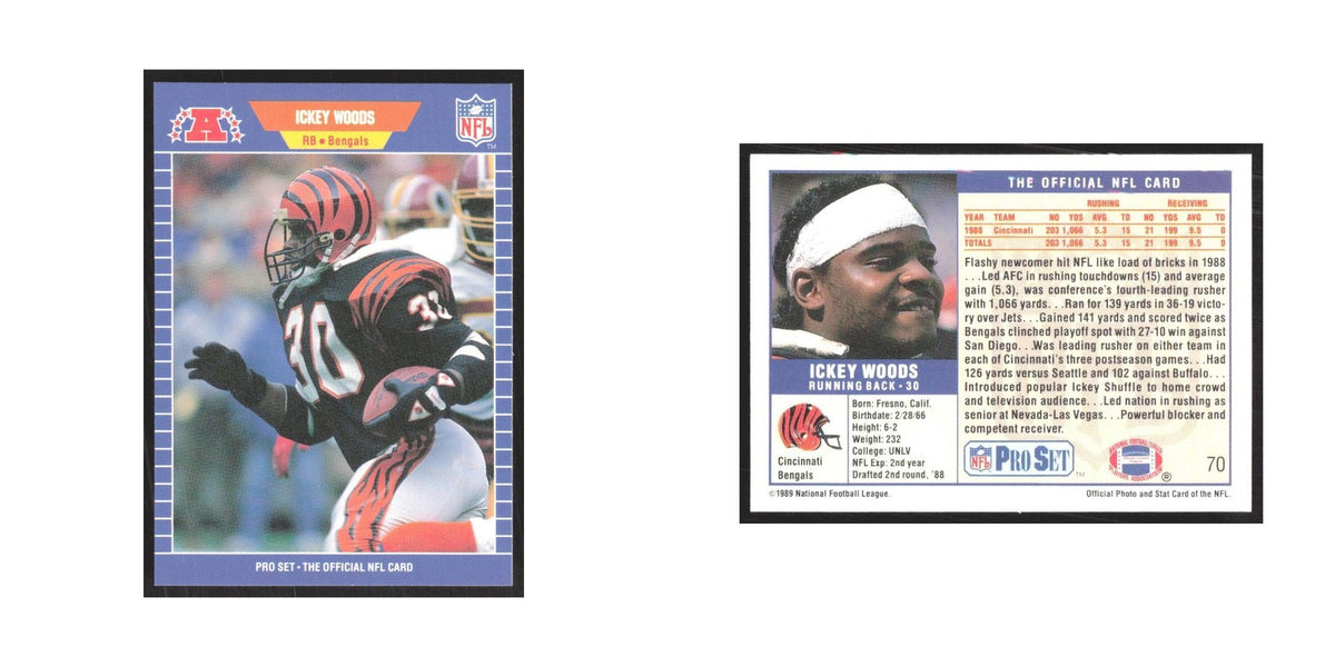 1989 Pro Set Ickey Woods Bengals #70