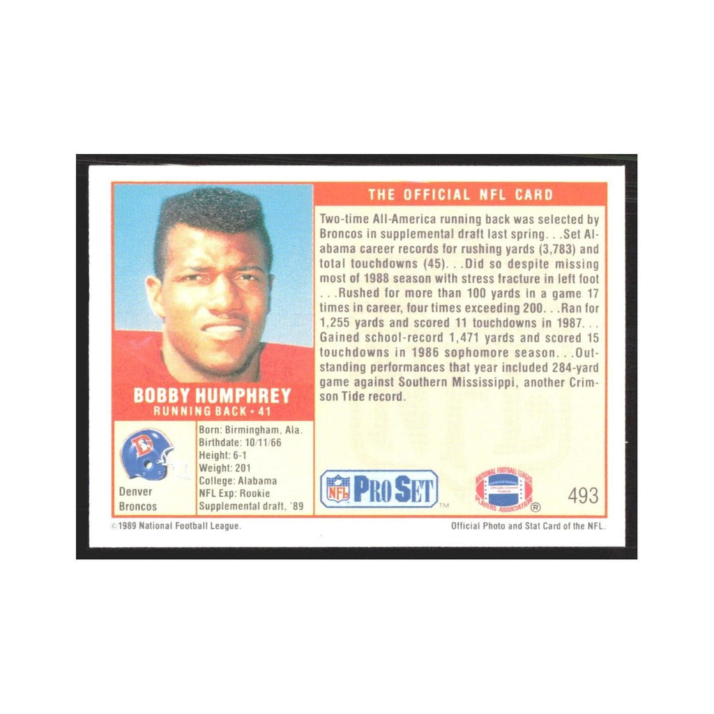 1989 Pro Set Bobby Humphrey Broncos #493