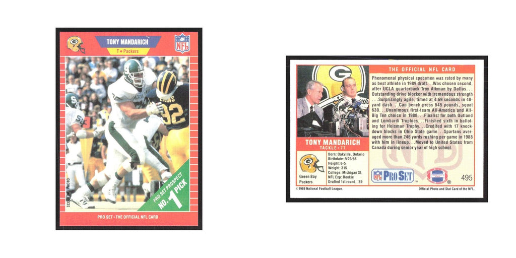1989 Pro Set Tony Mandarich Packers #495