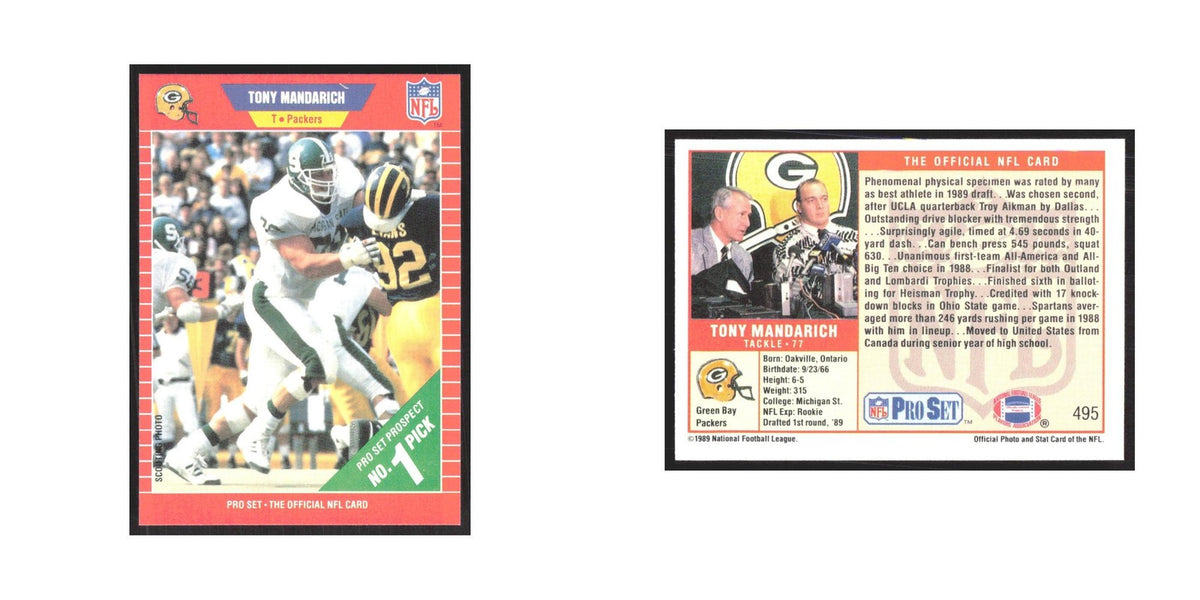 1989 Pro Set Tony Mandarich Packers #495