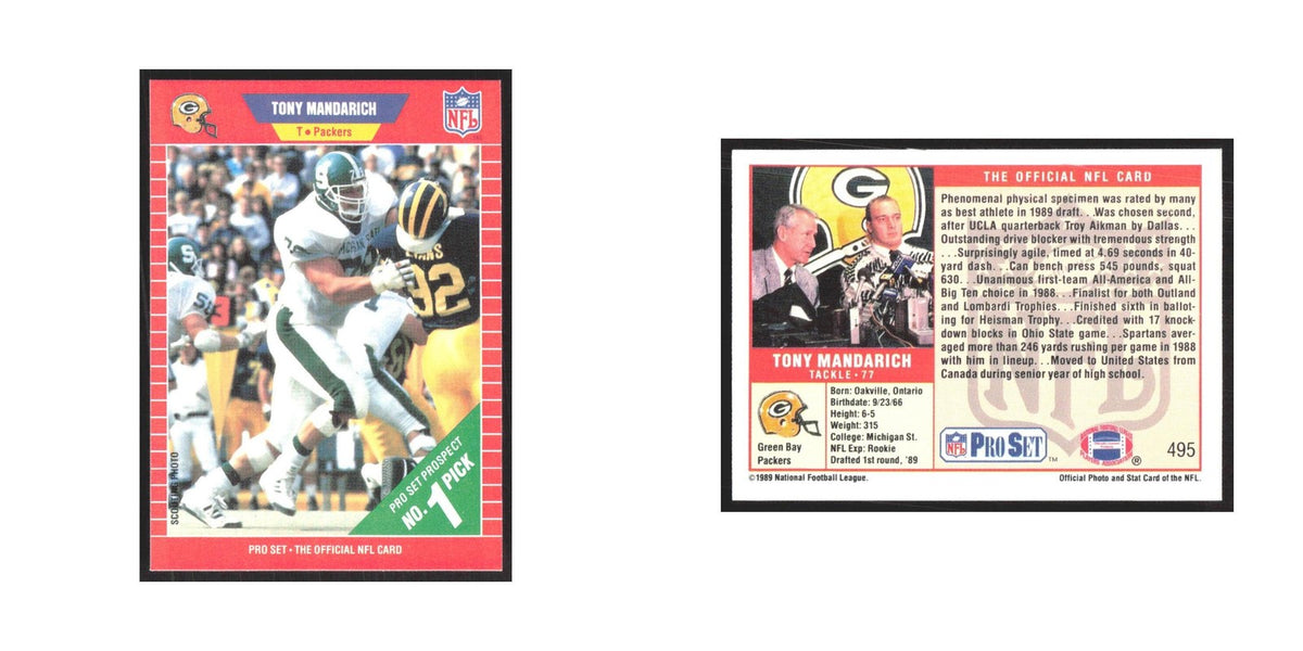 1989 Pro Set Tony Mandarich Packers #495