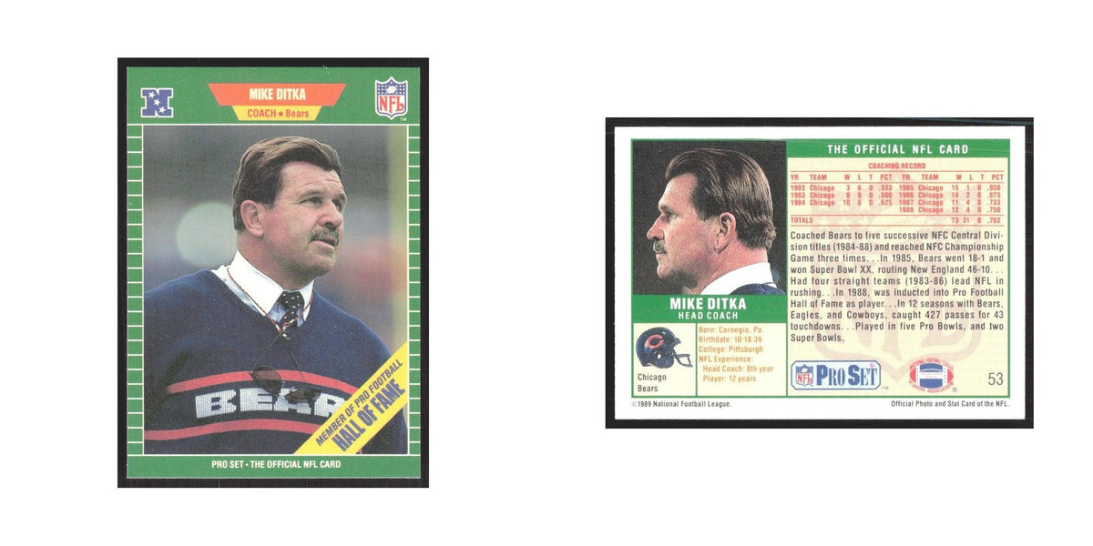 1989 Pro Set Mike Ditka Bears #53